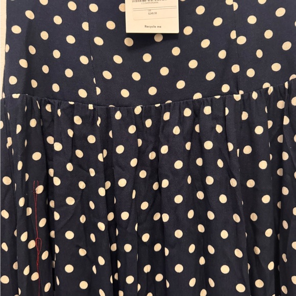 Reformation Navy and White Polka Dot Maxi Bellarose Dress Size 6 - Picture 3 of 4
